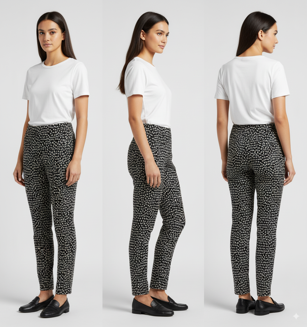 Black and White Speckled Trousers